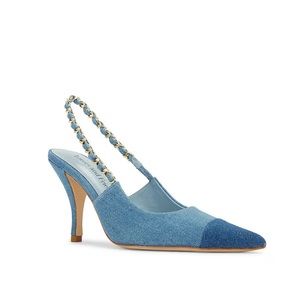 Lovers + Friends Blue Denim Heels